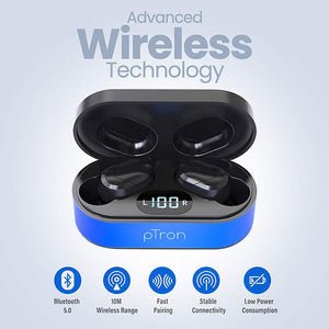 Bassbuds Plus True Wireless Bluetooth 5.0 Headphones Earbuds Digital Display